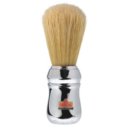 Pincel Barba Omega Cromado Cerdas Naturais