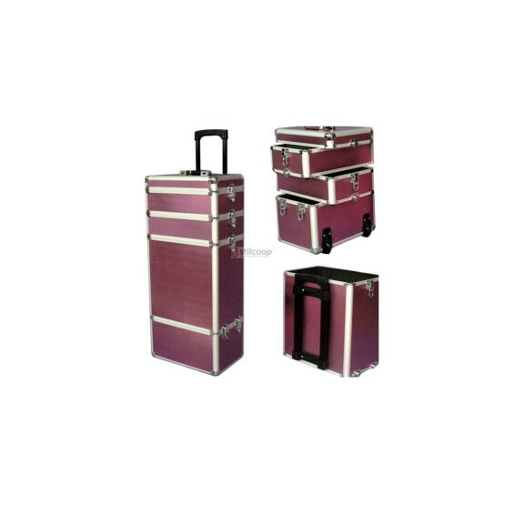 MALA ALUMINIO COM RODAS ROSA 3178/68