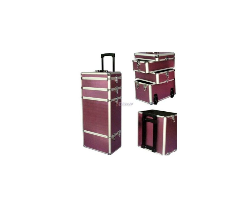 MALA ALUMINIO COM RODAS ROSA 3178/68