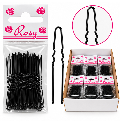 Gancho Invisível Rosy Preto Médio-6 cm- 377-CAIXA
