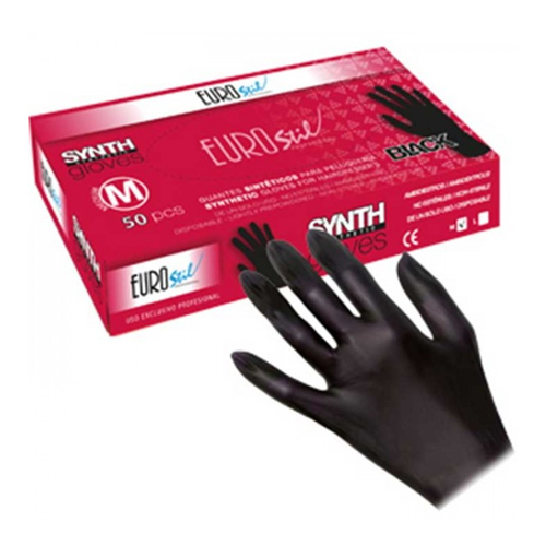 Luvas Sintética Pretas 50 Unidades - Tamanho M