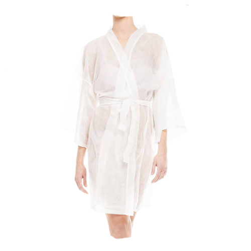 Kimono Branco Descartável Azul