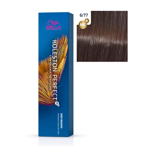thumbnail interactive-video image 1 of Wella Koleston Perfect Hair Dye – 6/77 Dark Blonde/Brown Brown, 2 Oz Cream, Cruelty-Free, All Hair Types 1 of 2
