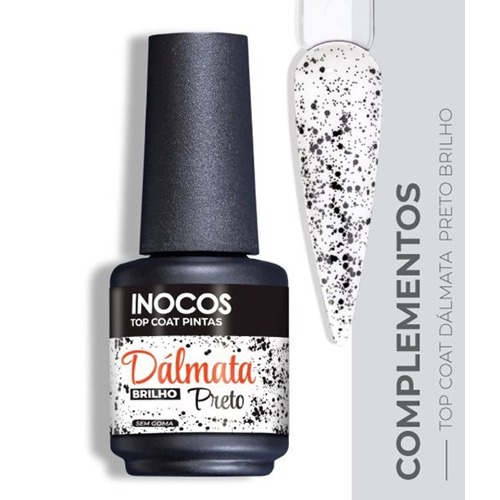 Verniz Gel Inocos Top Coat Dalmata Preto Mate