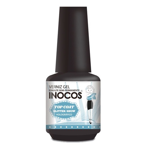 Verniz Gel Inocos Top Coat Glitter Holografico