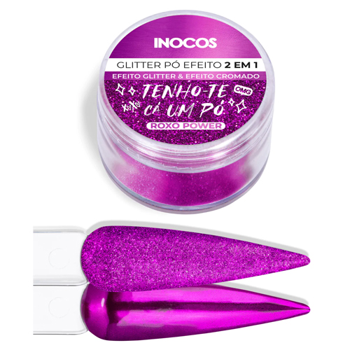 Inocos Glitter Pó Efeito 2 em 1 'Tenho-te um Pó' Roxo Power - 3g