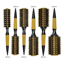 Kit de 6 Escovas Térmicas Cerdas Javali e Nylon Cerâmica