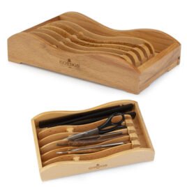 Suporte Estojo para Navalhas e Tesouras em Madeira