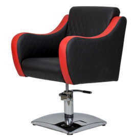Cadeira Cabeleireiro Neo Beauty Frida Negro e Vermelho