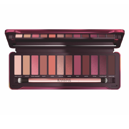 Paleta 12 Sombras Olhos Eveline Ruby Glamour