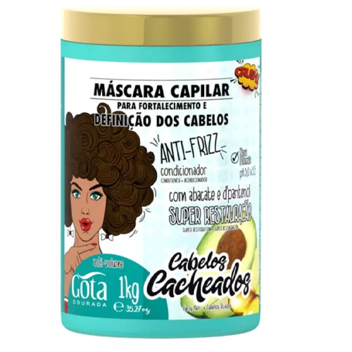 Gota Dourada Mascara Cacheados Cabelo 1kg