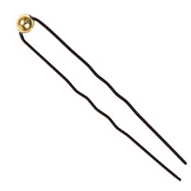 Adorno Ganchos Preto Pérola Dourada 6 Unidades