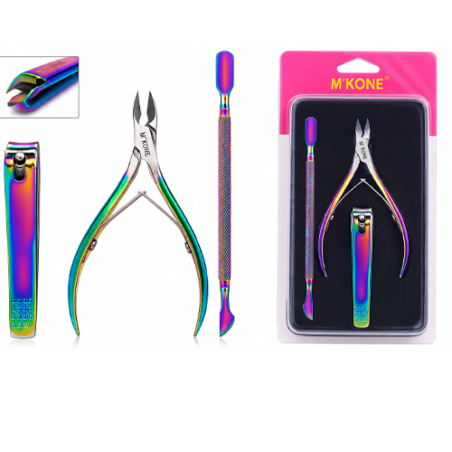 Alicate Cutícula Com Empurra Peles