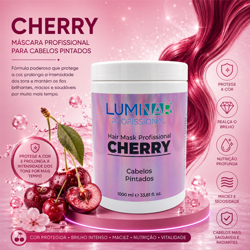 Luminar Máscara Cherry Cabelos Pintados 1000ml