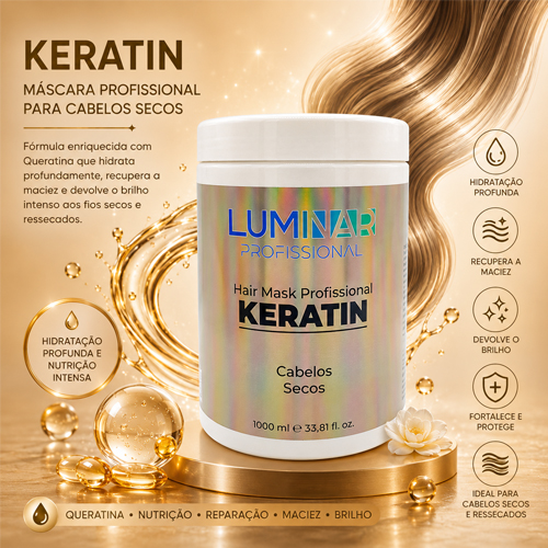 Luminar Máscara Keratina Cabelos Secos 1000ml