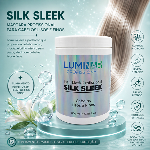 Luminar Máscara Silk Sleek Cabelos Lisos 1000ml
