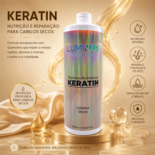 Luminar Shampoo Keratin Cabelos Secos 1000ml