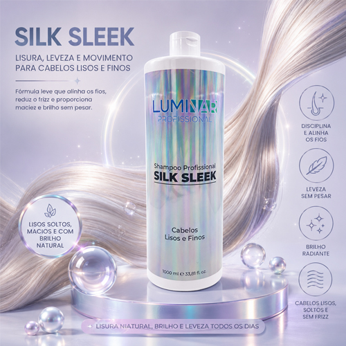 Luminar Shampoo Silk Sleek Cabelos Lisos 1000ml