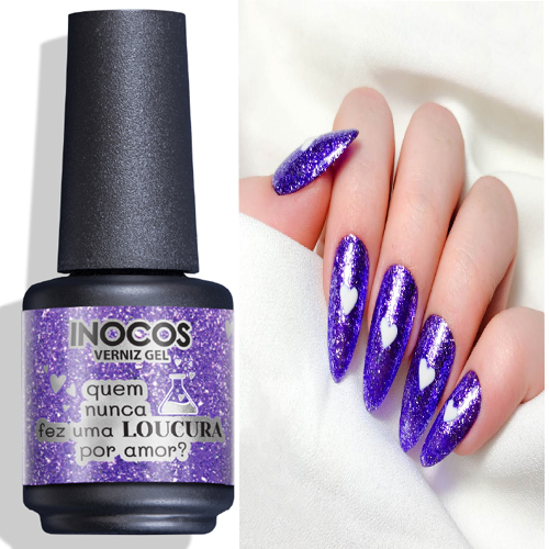 Verniz Gel INOCOS Quem Nunca Fez Uma Loucura Por Amor 15ml