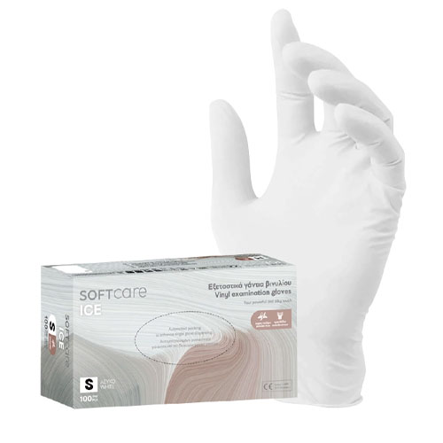 Soft Care Luvas Vinil Sem Pó 100 uni-Tamanho M