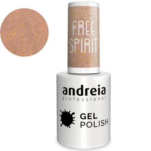 Andreia Verniz Gel MS2-10.5 ML-Nude Flocos Dourados