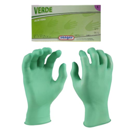 Sanger Luvas Latex Verde 100uni-L