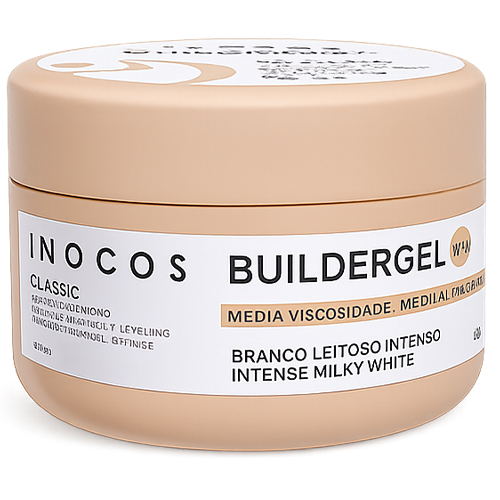 Builder Gel INOCOS Branco Leitoso Intenso Média Viscosidade 50g