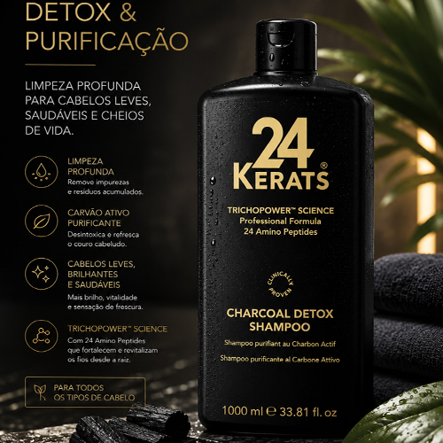 24 Kerats Charcoal Detox Shampoo 1000ml