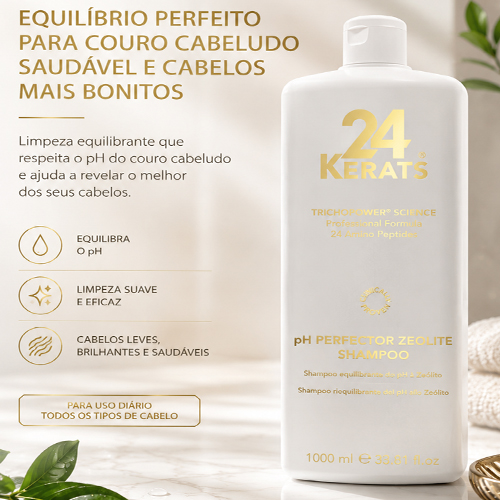 24 Kerats pH Perfector Zeolite Shampoo 1000ml