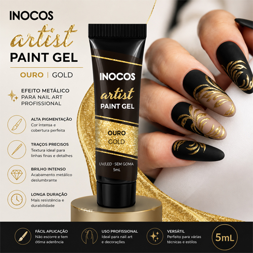 Paint Gel INOCOS Dourado 5ml