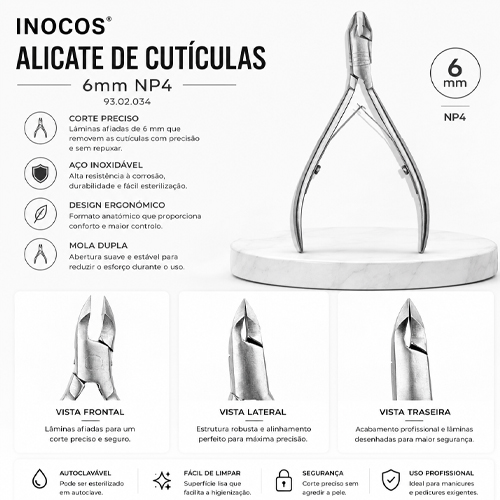 Alicate Cutículas INOCOS 6mm NP4