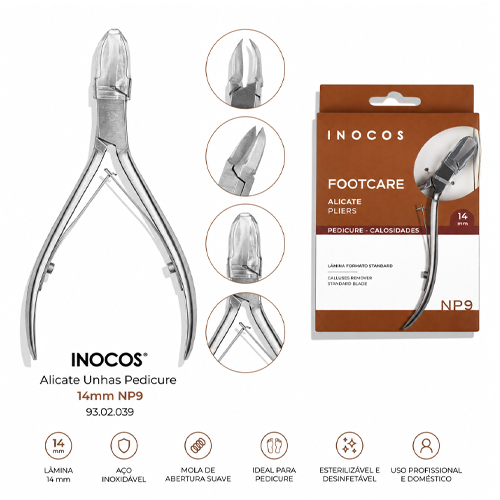Alicate Unhas INOCOS Pedicure 14mm NP9
