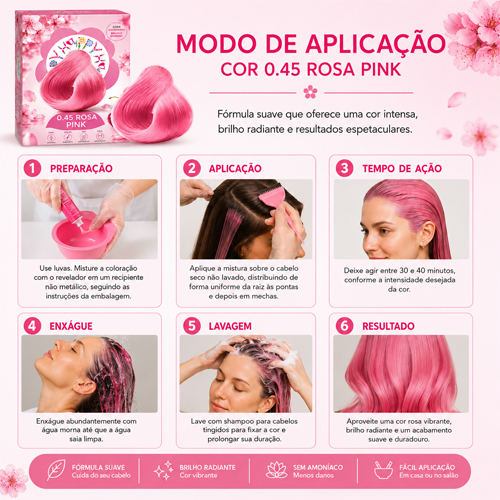 Happy Semi Permanente Pink Rosa Hair Color 45-100ml