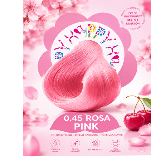 Happy Semi Permanente Pink Rosa Hair Color 45-100ml